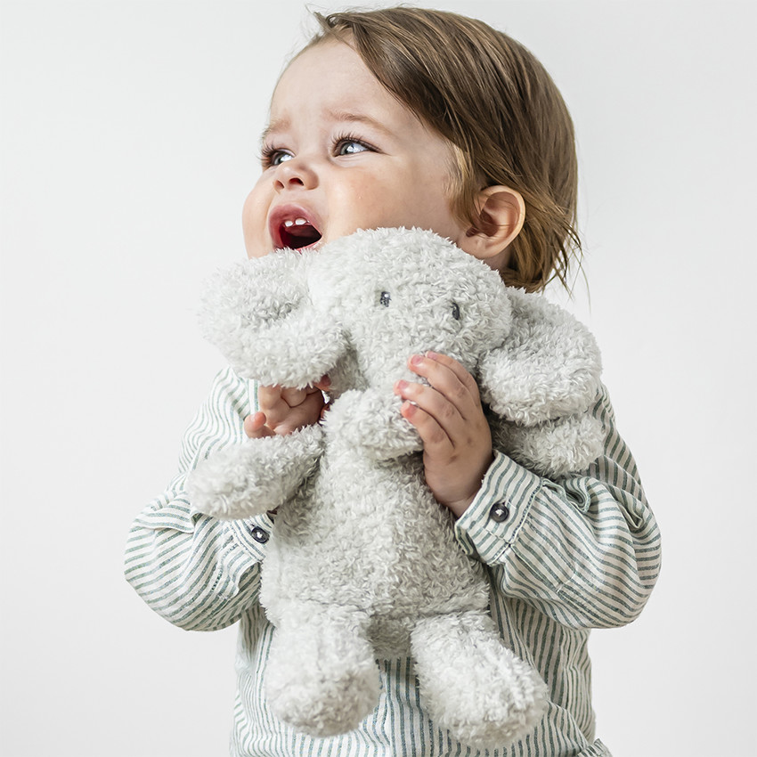 Peluche bébé éléphant - 24 cm - Fanfan - Teddy gris 