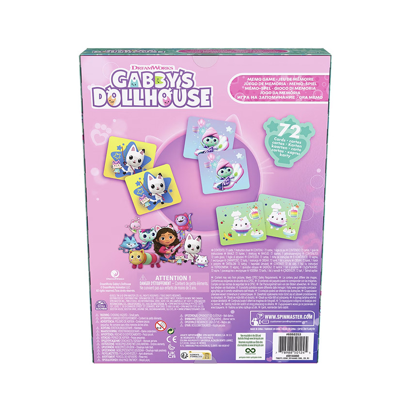 Jeu memo de 72 cartes Gabby et la Maison Magique 