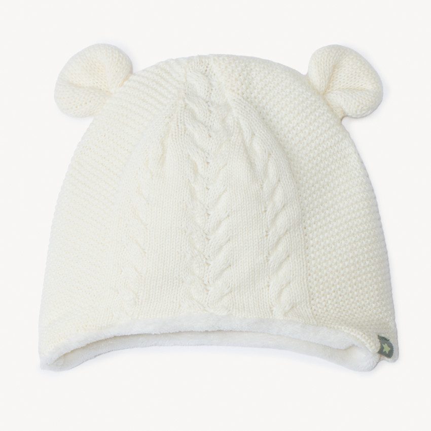 Bonnet ludique en tricot doublé sherpa pour bébé