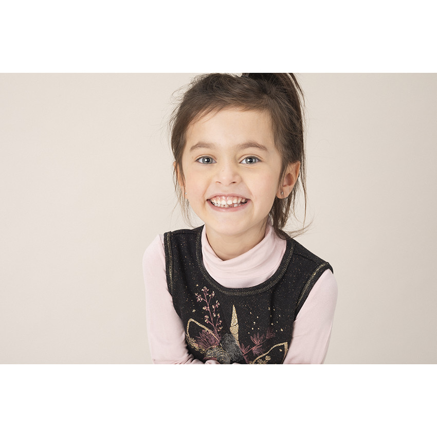 Robe sans manches à licorne brodée et motif jacquard 