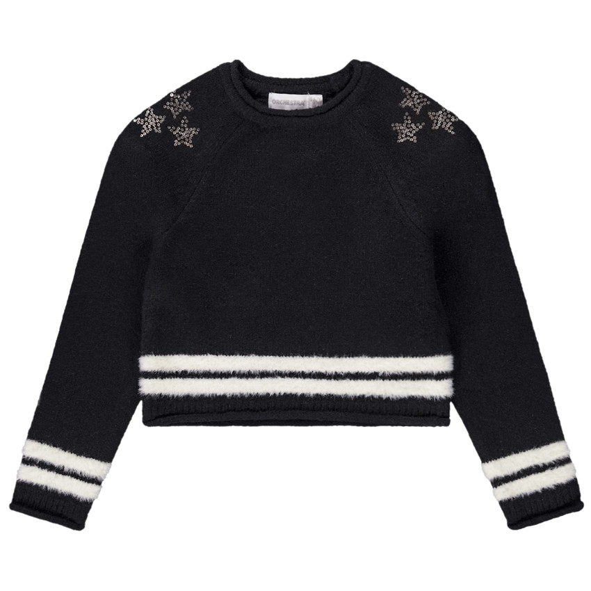 Pull court en tricot effet fourrure pour fille