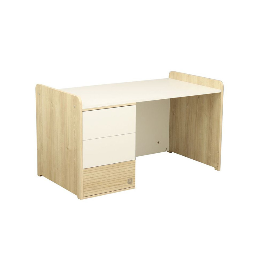 Lit combiné évolutif 70 x 140 cm + commode à langer Paloma aspect chêne sépia/blanc 