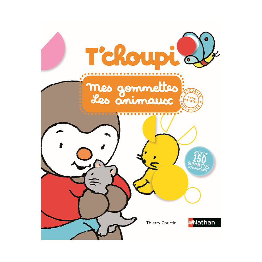 Cahier de 150 gommettes T'choupi "Les animaux 
