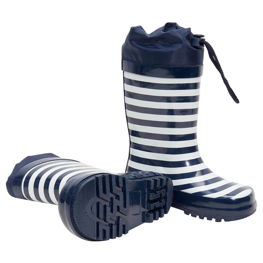 Bottes de pluie rayées en caoutchouc avec col imperméable du 28 au 35 