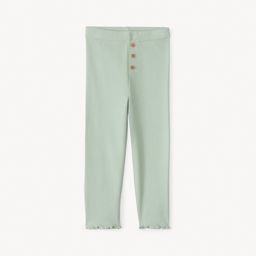 Caleçon uni côtelé avec boutons pour bébé fille