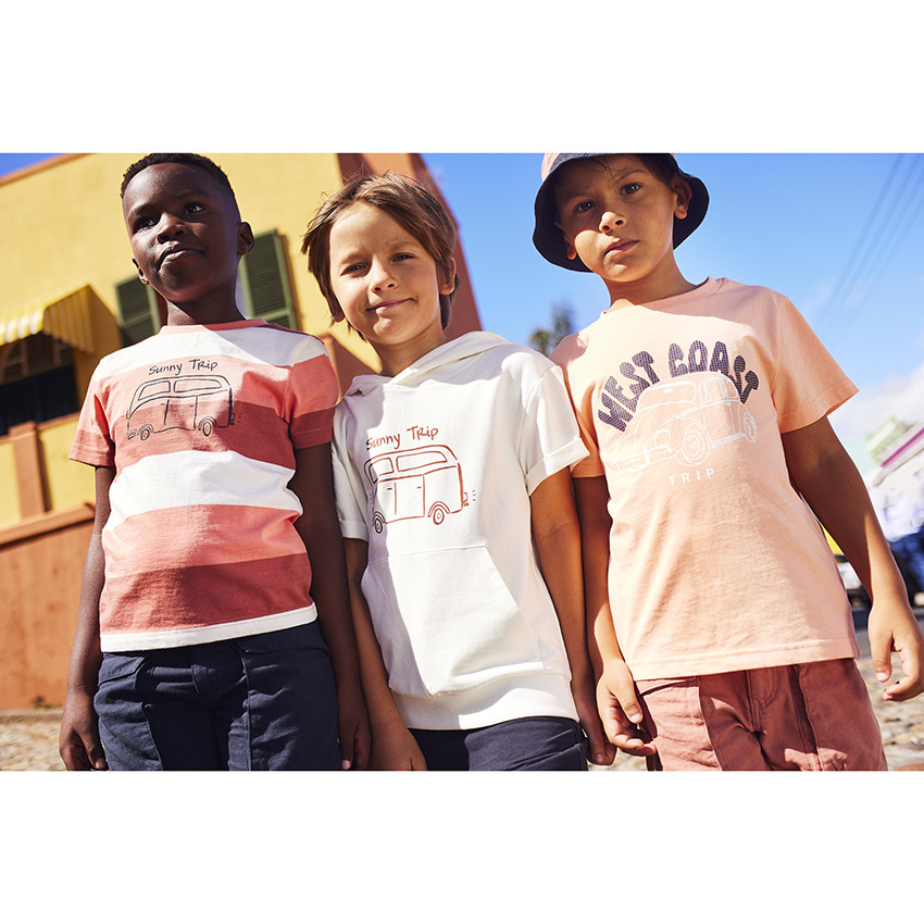 Ensemble 2 pièces t-shirt à capuche + bermuda pour garçon 