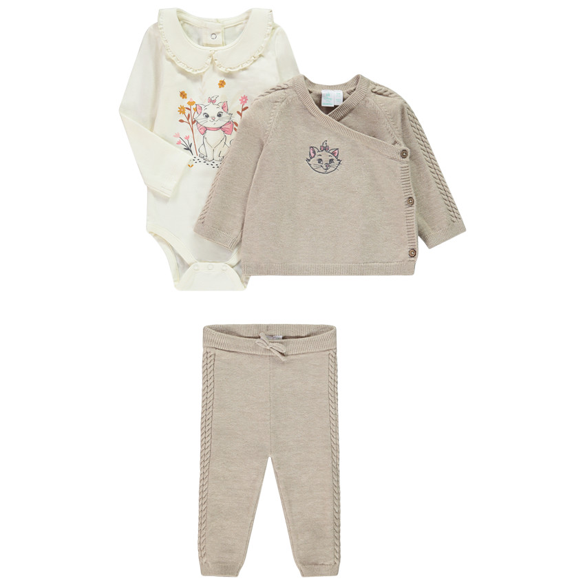 Ensemble 3 pièces en tricot Marie Disney pour bébé fille 