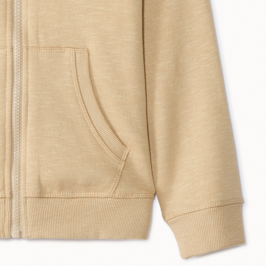 Gilet en molleton slub uni à capuche pour garçon 