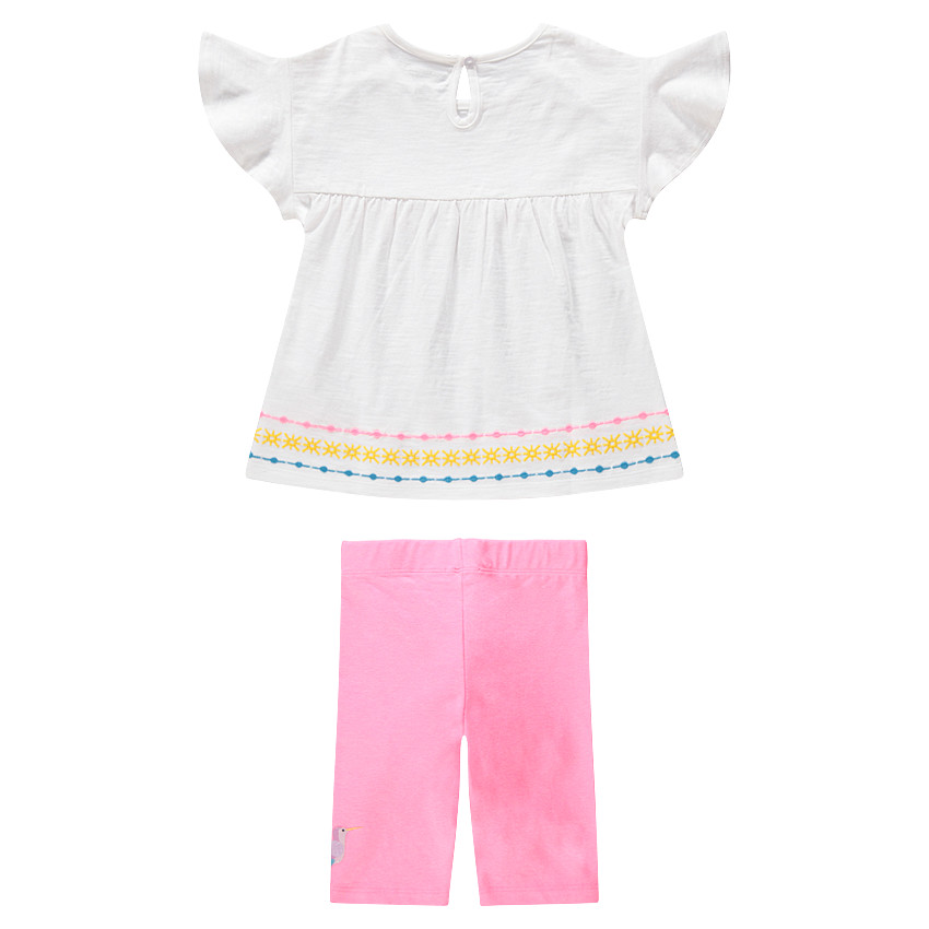 Ensemble avec tee-shirt à pompons et legging court 