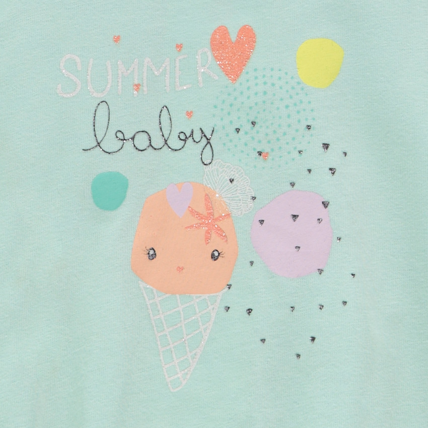 Combinaison courte en jersey print glace pour bébé fille 