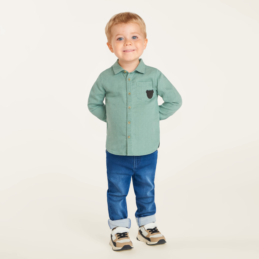 Chemise à manches longues bébé garçon en gaze de coton