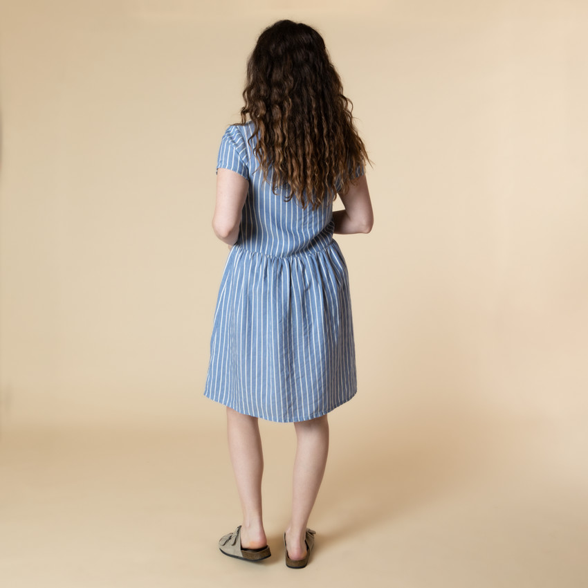 Robe chemise de grossesse et d'allaitement rayée 