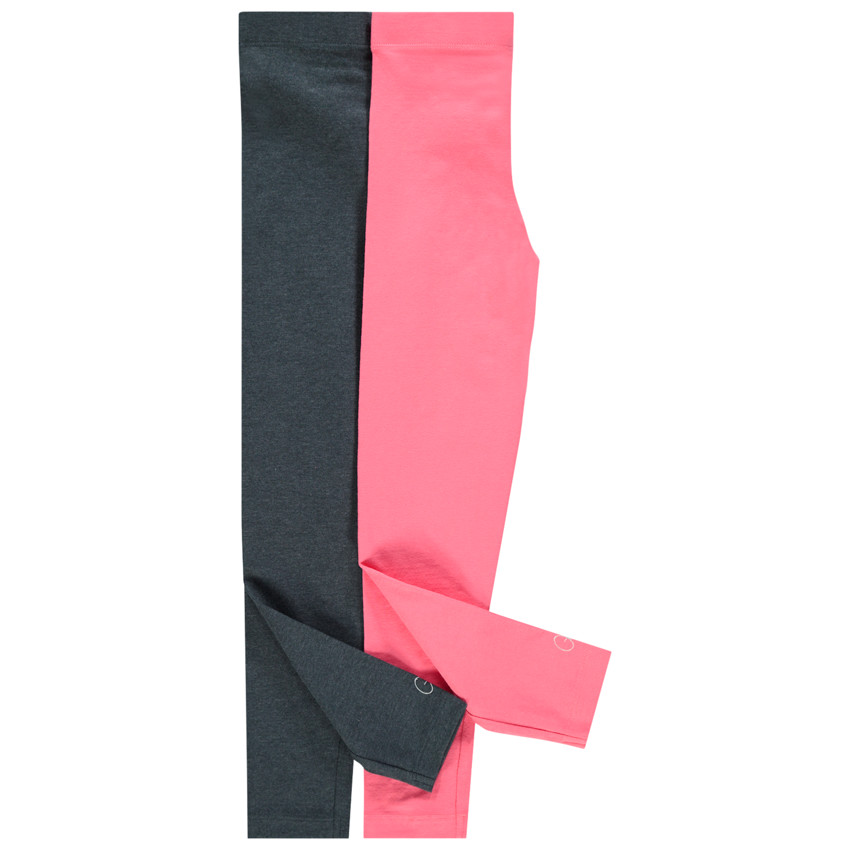 Lot de 2 leggings uni à logo printé 