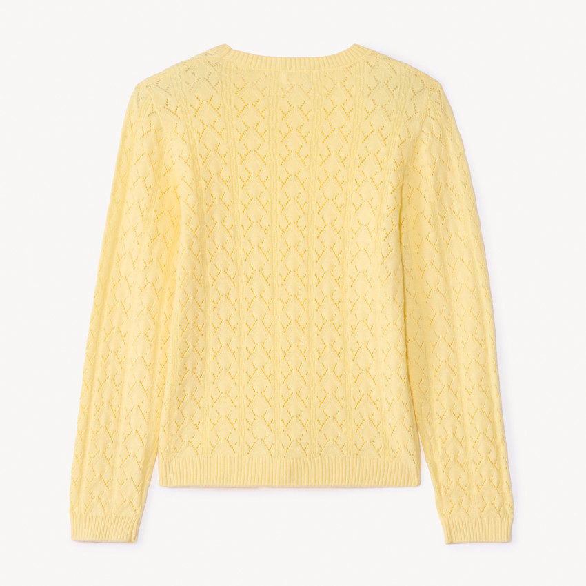 Pull en tricot ajouré uni pour fille 