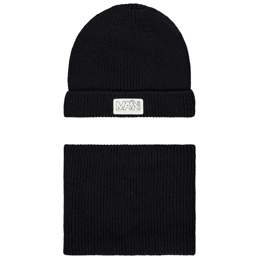 Ensemble en tricot bonnet + snood unis pour garçon