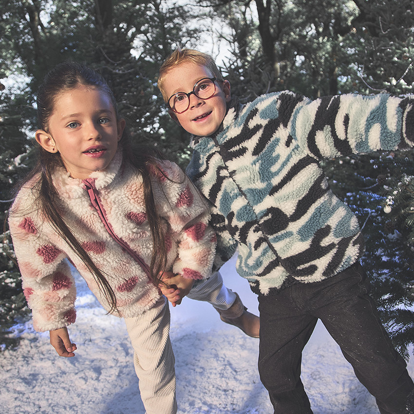 Veste en sherpa imprimé camouflage pour garçon 
