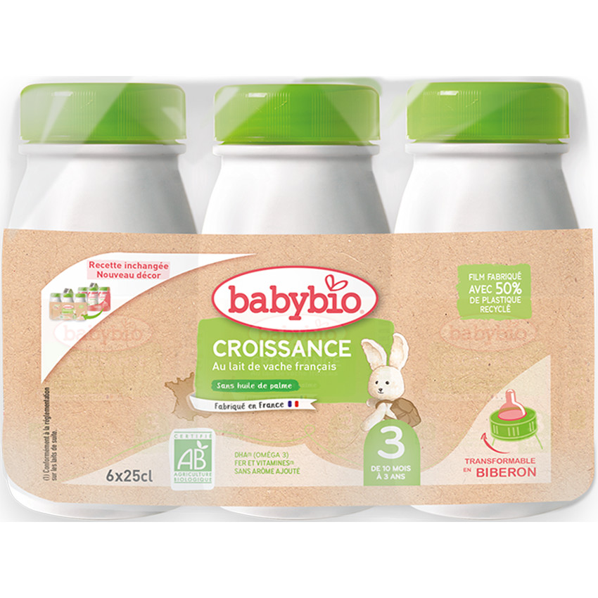 Lait 3e âge de croissance au lait de vache 6x25cl Main Lait 3e âge de croissance au lait de vache 6x25cl