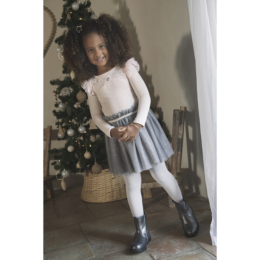 Robe de fetes manches longues effet 2 en 1 pour enfant fille
