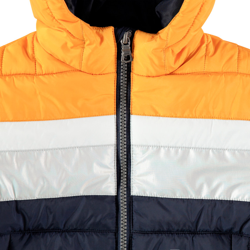 Doudoune matelassée à capuche et inscription printée 