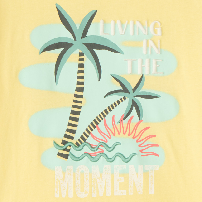 T-shirt manches courtes print fantaisie palmier pour garçon 