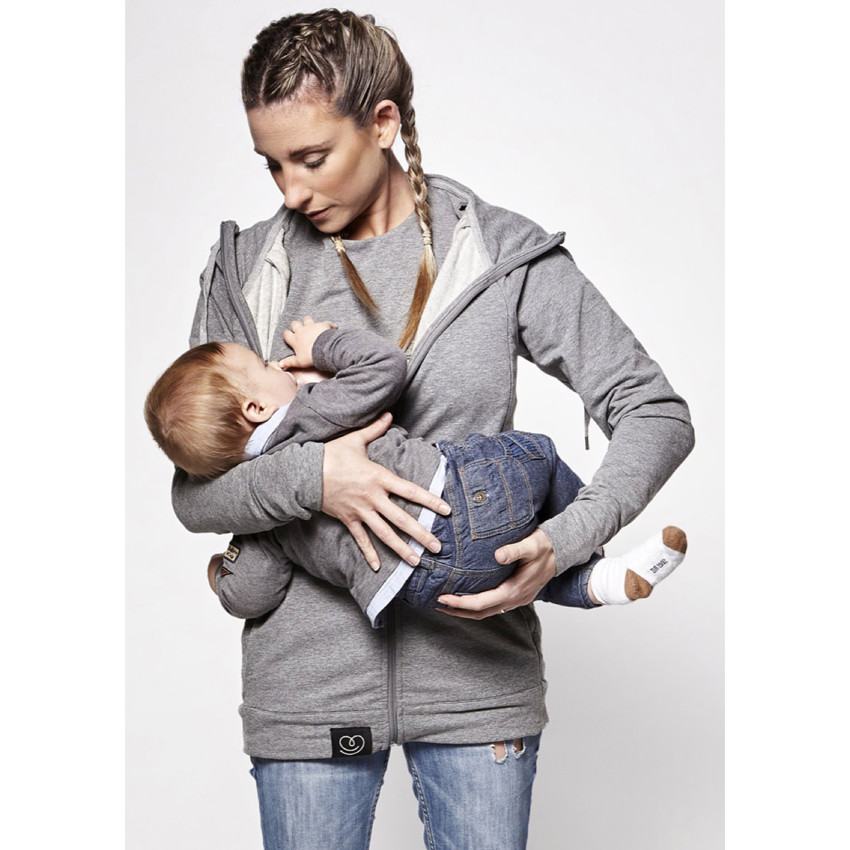 Le sweat du parent taille M unisexe - Gris chiné 