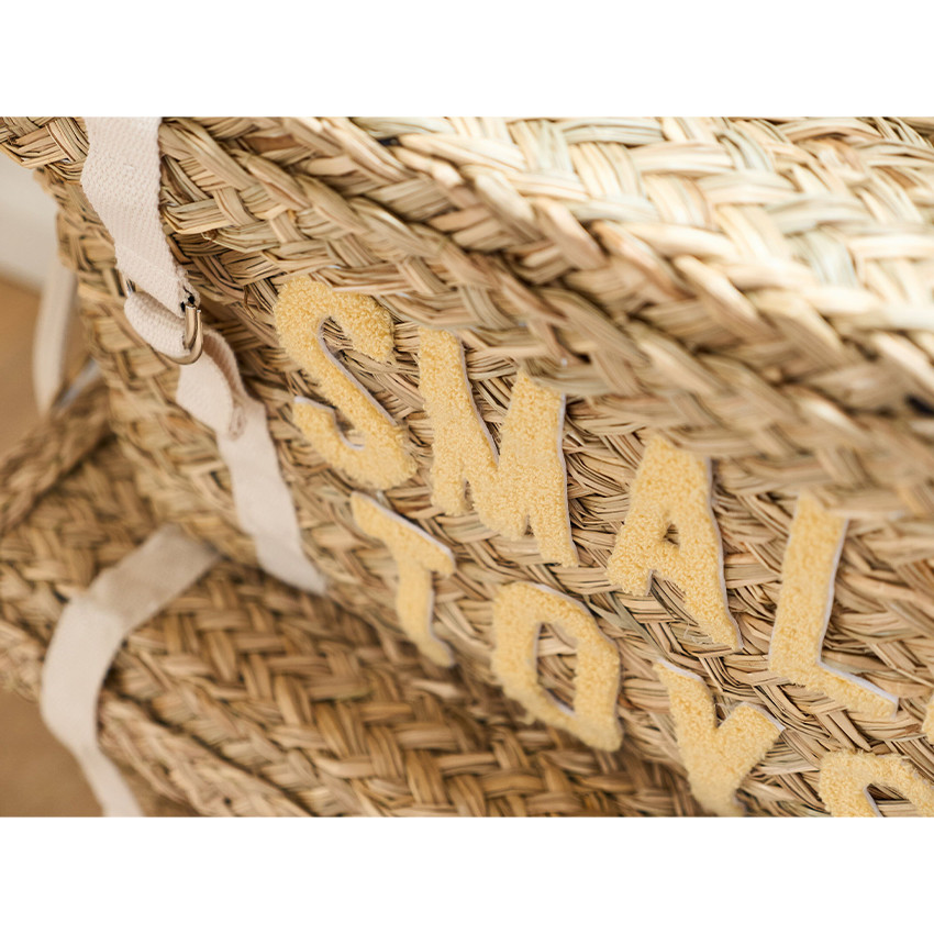 Paniers de rangement sous forme de coffres en Rotin Jaune 2pcs 