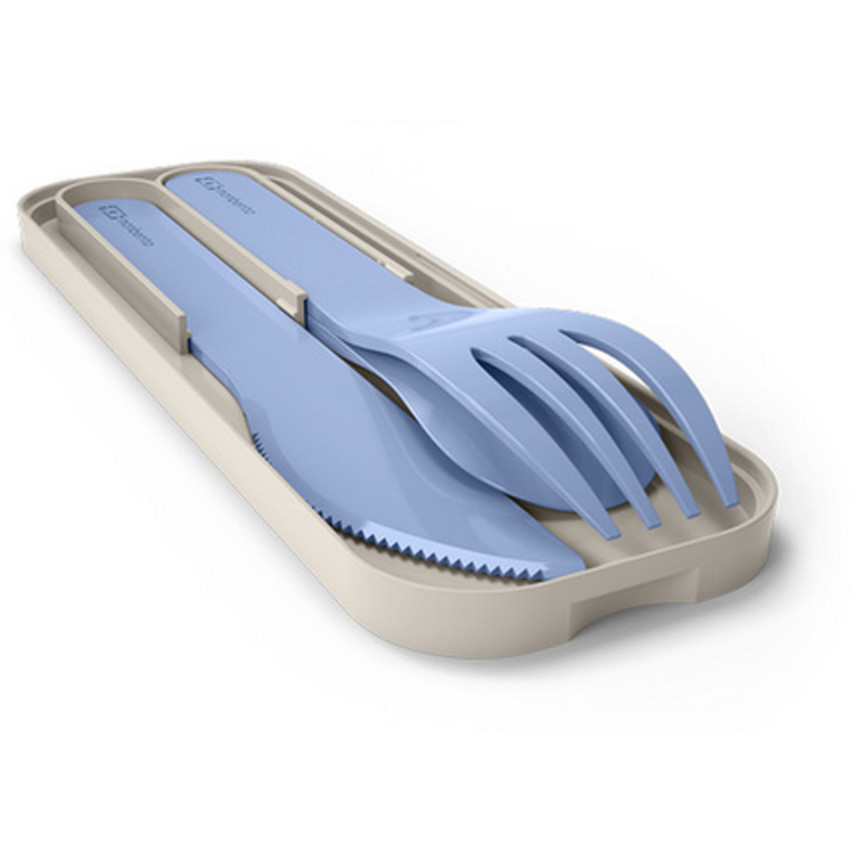 Set de 3 couverts en plastique PLA bleu infinity 