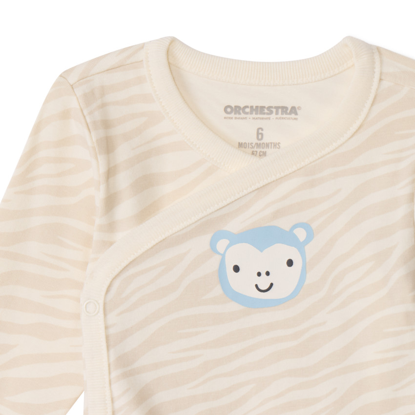 Lot de 5 bodies manches longues fantaisie pour bébé garçon avec ouvertures différentes selon l'âge 