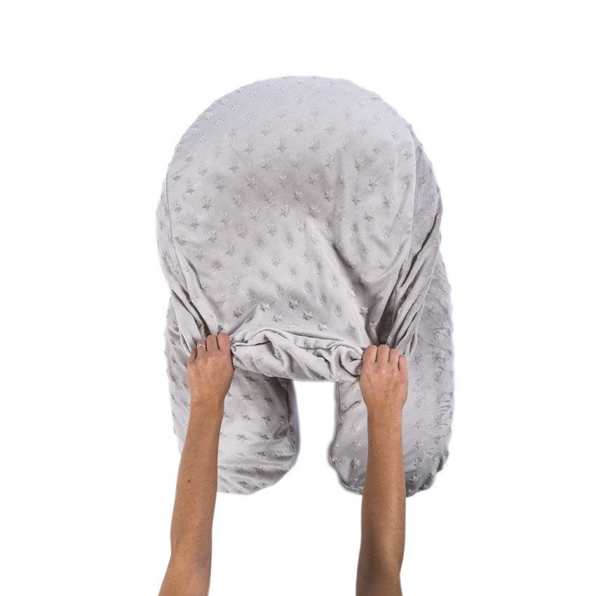 Housse de coussin d'allaitement ronde en polaire - Etoiles 