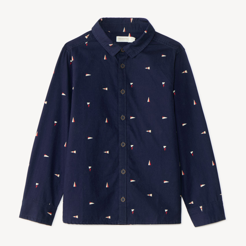 Chemise manches longues garçon imprimée fantaisie 