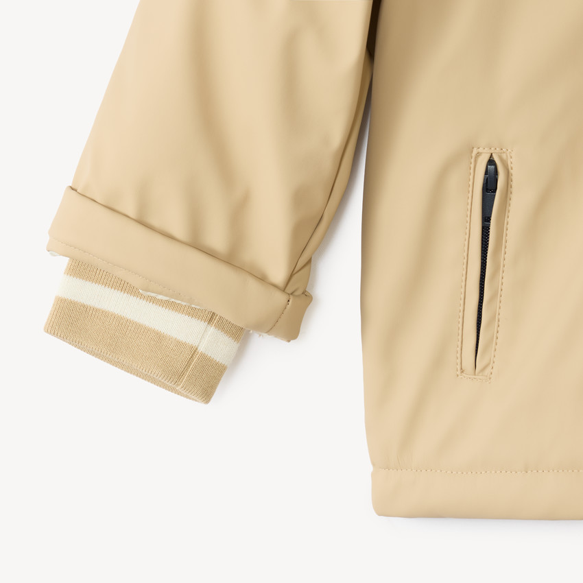 Parka gomme bébé garçon doublée micropolaire à capuche à oreilles 