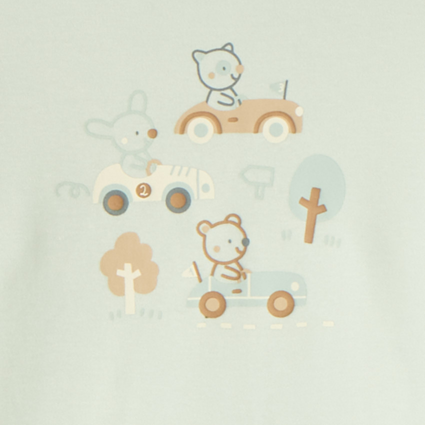 Pyjama 2 pièces en interlock t-shirt manches longues + pantalon pour bébé garçon (finitions différentes selon l'âge) 