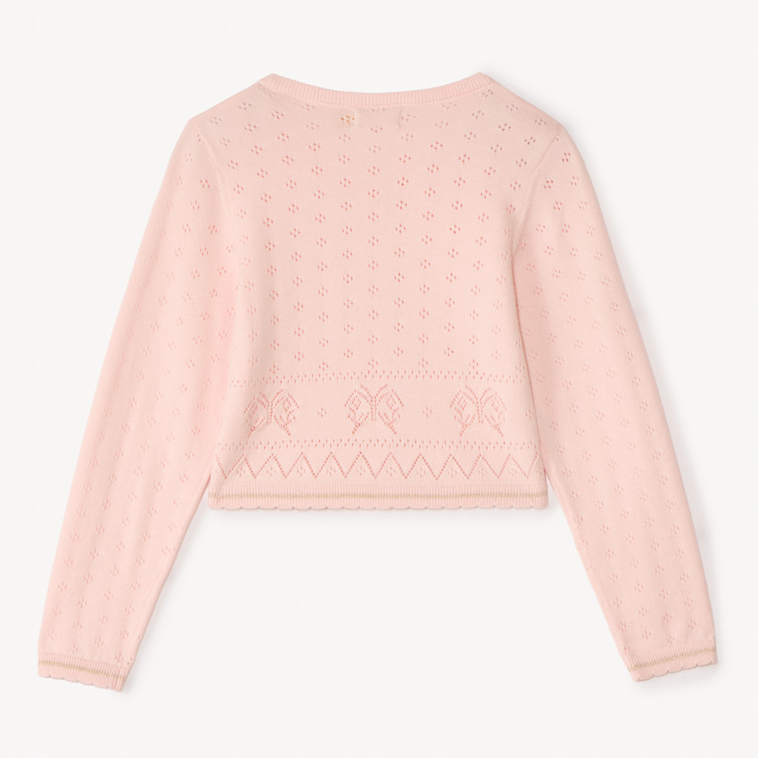 Gilet manches longues en tricot fantaisie pour fille 