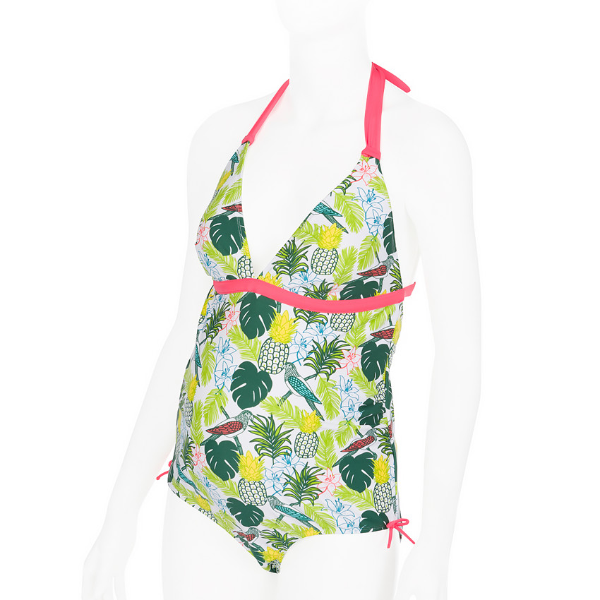 Maillot de bain de grossesse 1 pièce motif végétal 