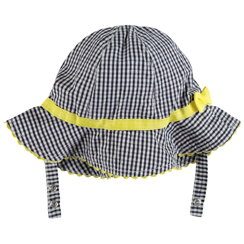 Charlotte à carreaux vichy et touches de jaune 