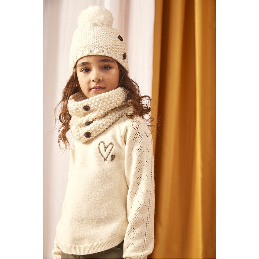 Pull en tricot avec broderie pour fille 
