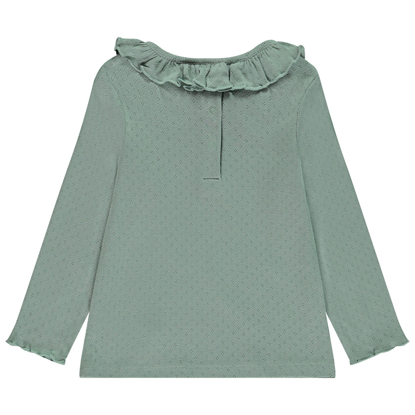 T-shirt manches longues en maille pointelle pour bébé fille 