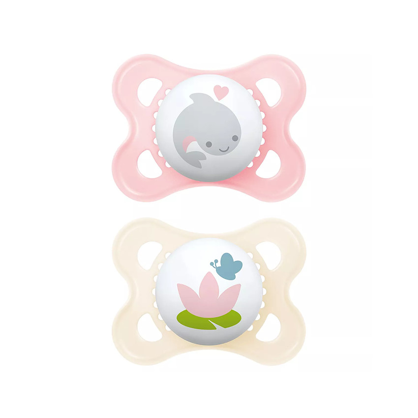 Lot de 2 sucettes silicone Original 2-6M animaux (modèle aléatoire) 