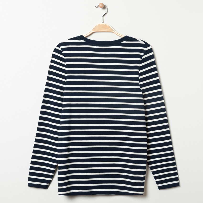 T-shirt manches longues homewear de grossesse rayé 