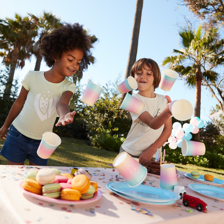 T-shirt manches courtes à print pailleté pour fille 