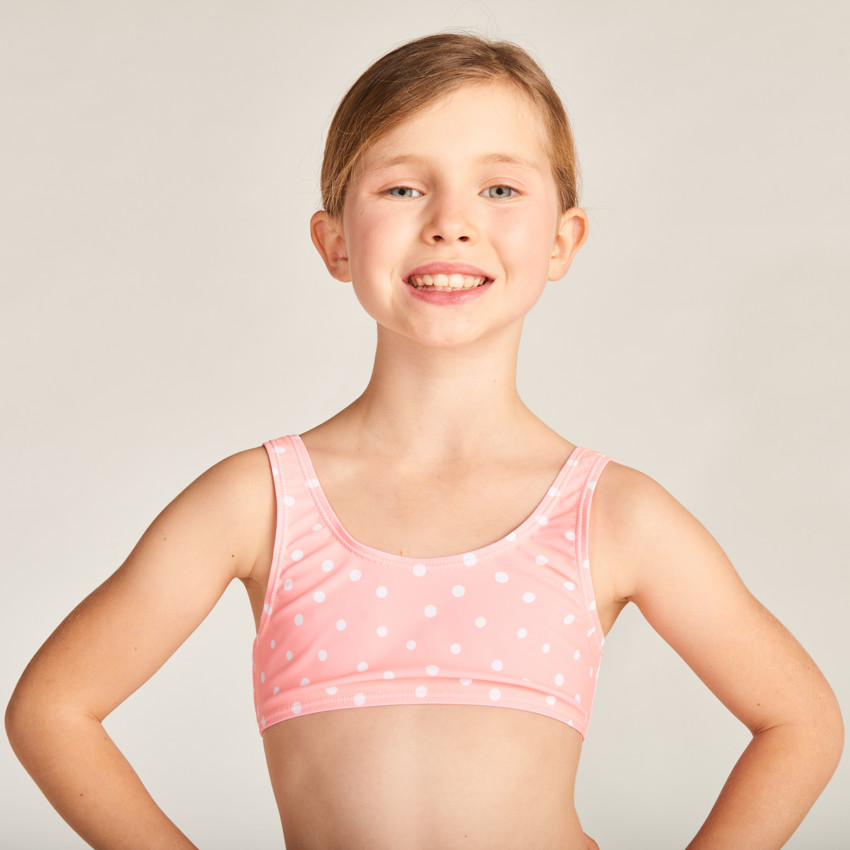 Maillot de bain 2 pièces à pois brassière + culotte pour fille 