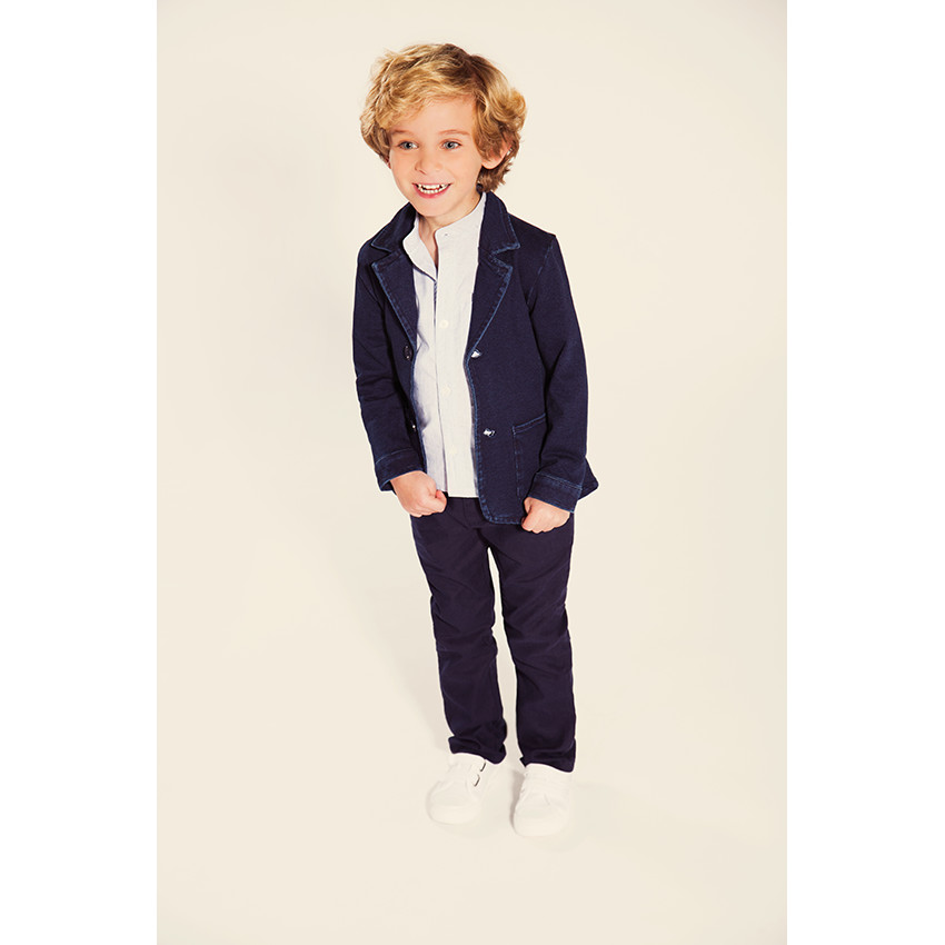 Pantalon en lin et coton uni 