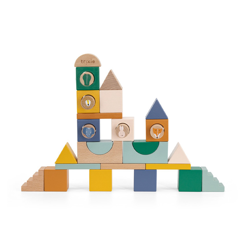 Blocs de construction en bois Ville 31 pièces 