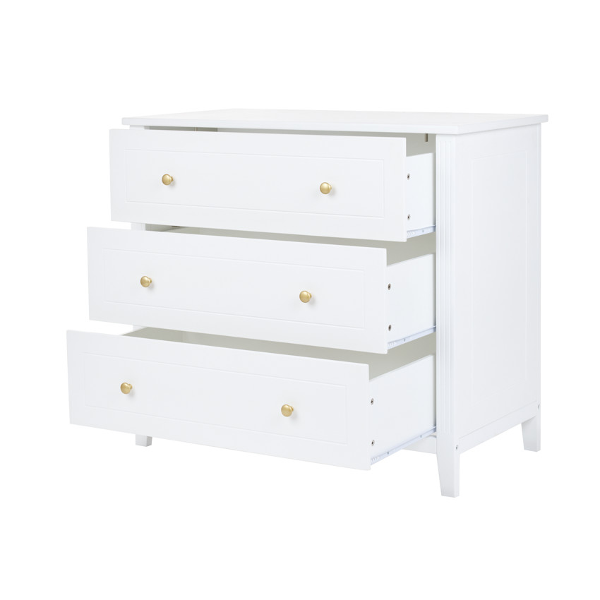 Commode Charlie 3 tiroirs blanche 