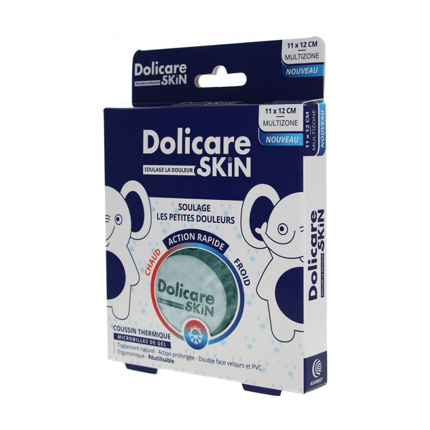 Coussin thermique en microbilles de gel Éléphant bleu 