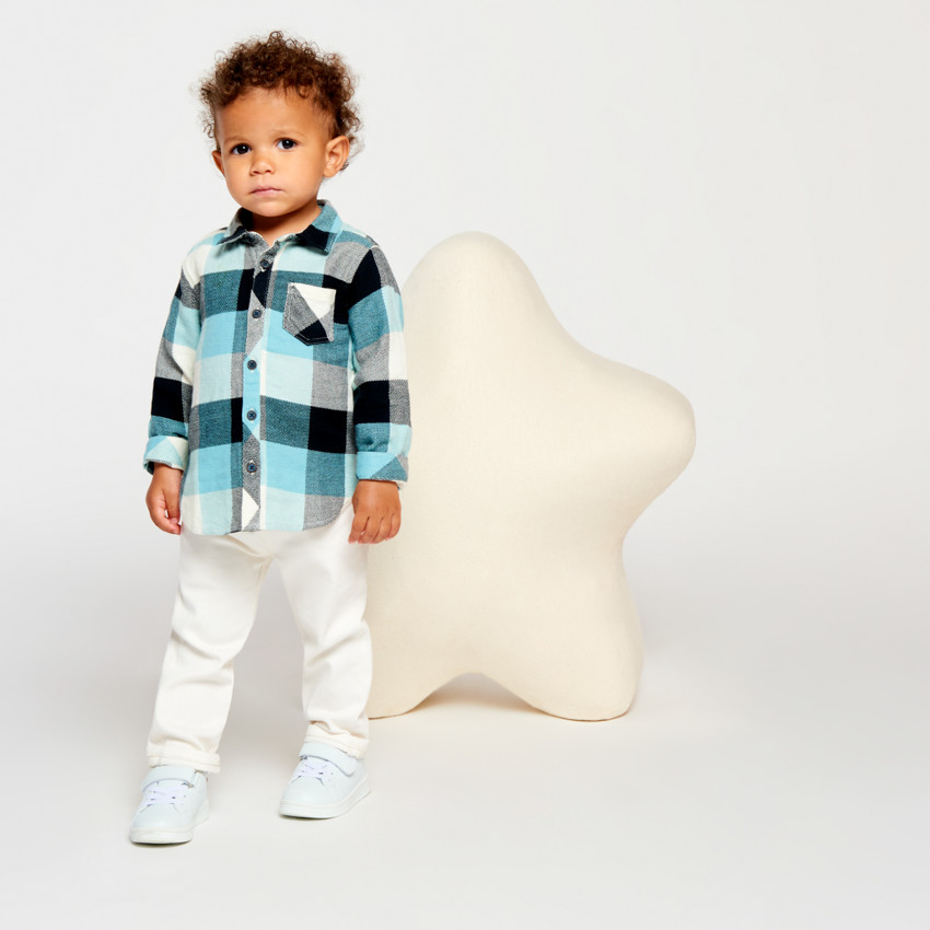 Chemise manches longues à carreaux pour bébé garçon  