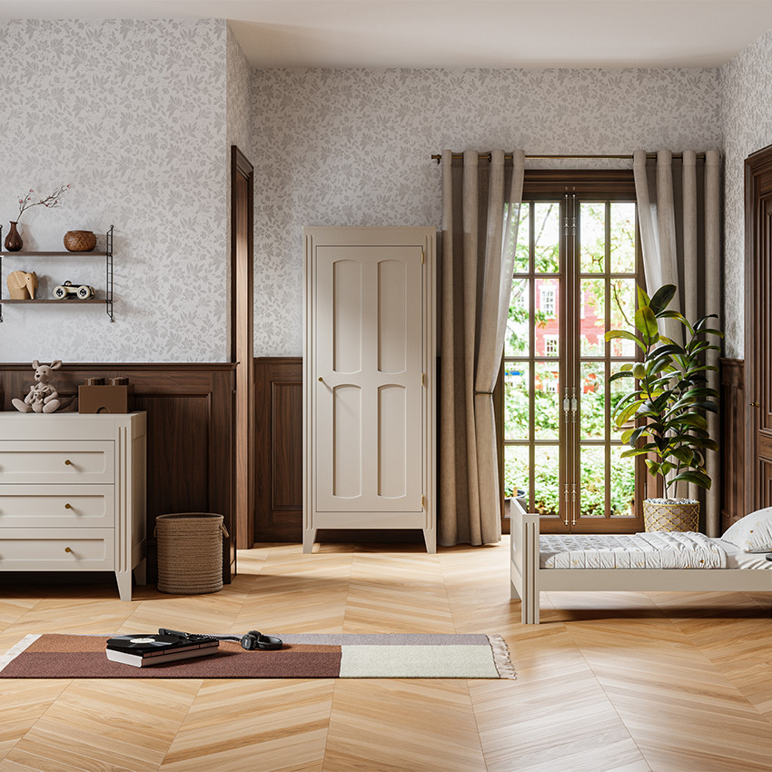 Armoire 1 porte Milenne sable-beige  