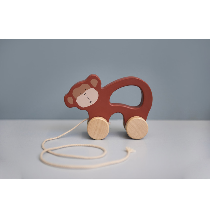 Jouet en bois à trainer Mr Monkey 