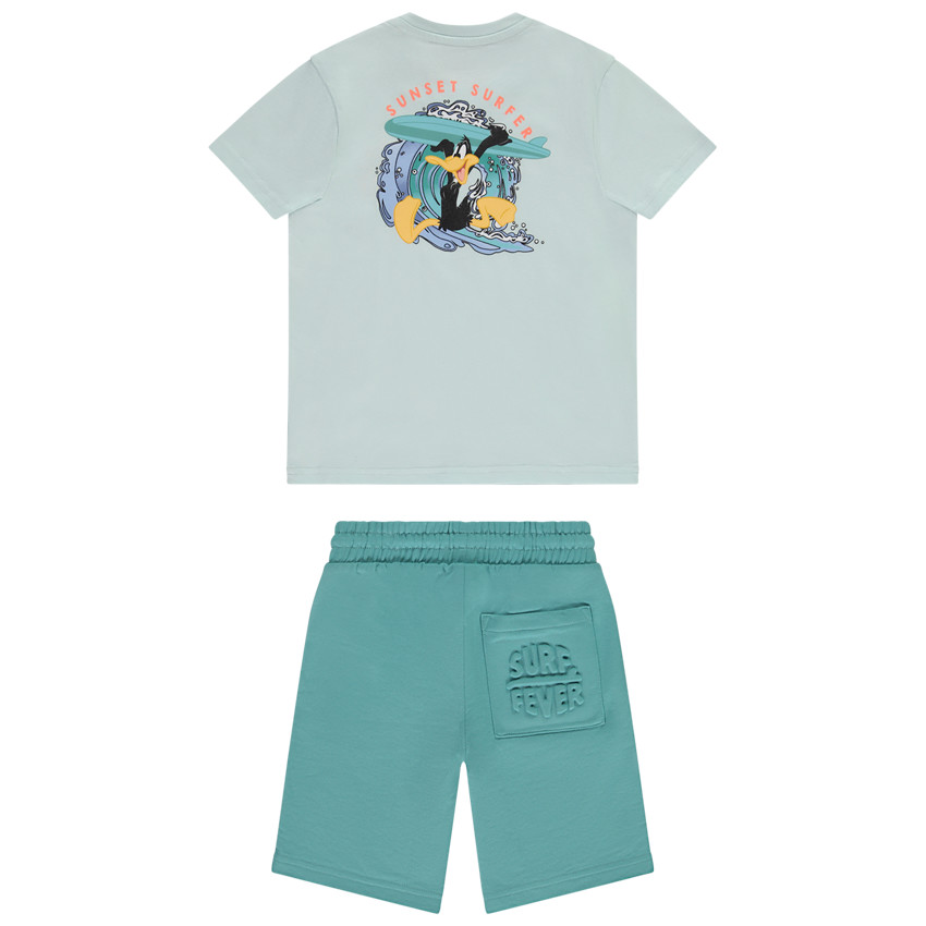 Ensemble t-shirt manches courtes Daffy Duck Warner + bermuda pour garçon   