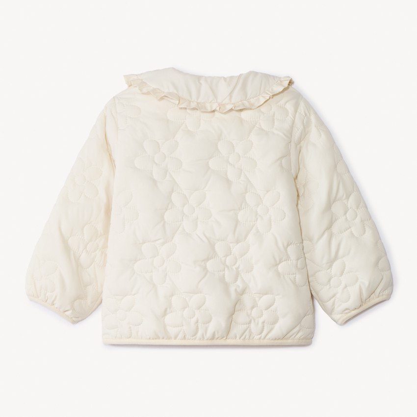 Veste manches longues matelassée et brodée pour bébé fille 